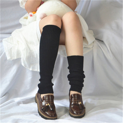 Candy Color Japanese Solid Color Bunching Socks