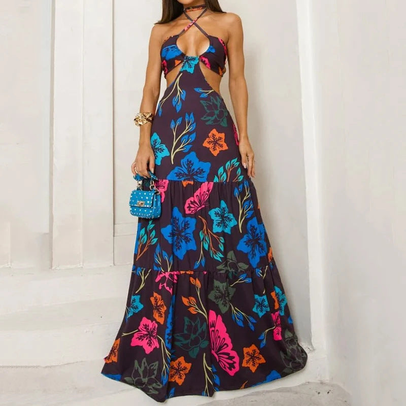 Women's Fashion Printing Leisure Vacation Long Dress