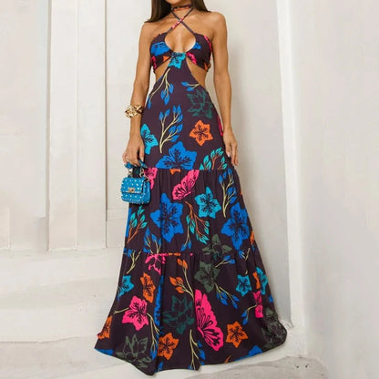 Women's Fashion Printing Leisure Vacation Long Dress