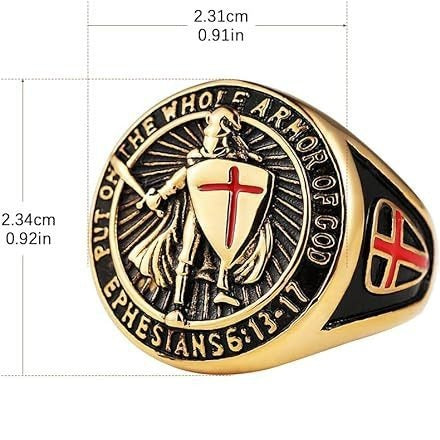 Retro Templar Shield Cross Titanium Steel Ring