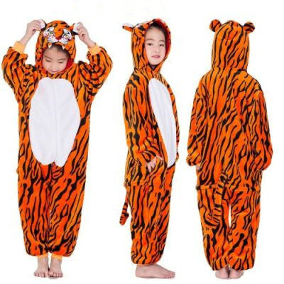 Children's Cartoon Animal One-piece Pajamas Flannel