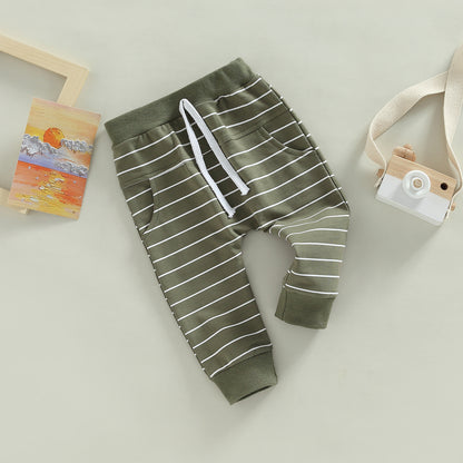 Children's Sports Striped Casual Pants