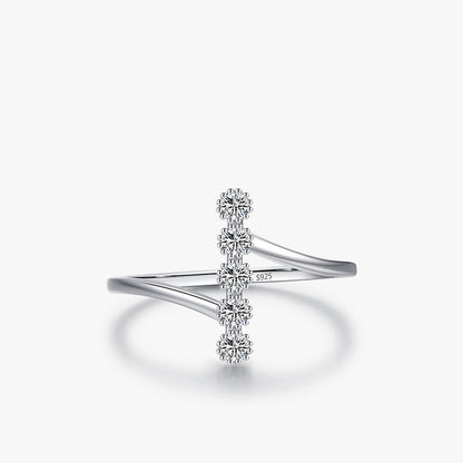 Sterling Silver Inlaid Zircon Ring For Women