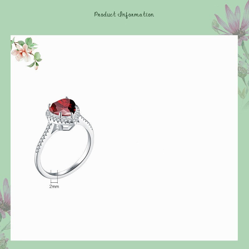 S925 Silver Ring For Female European And American Diamond Love