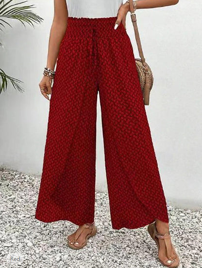 Ethnic Retro Urban Casual Loose Split Wide-leg Women's Trousers