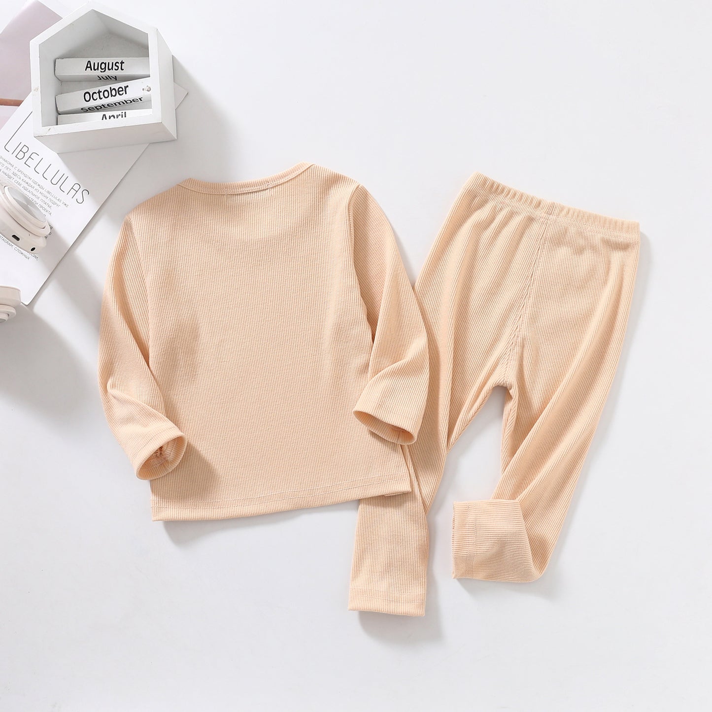 Autumn And Winter New Children's Long-sleeved Thick Pajamas Homewear Suit