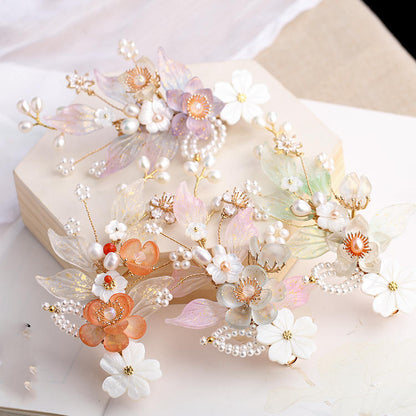 Hanfu Ancient Style Handmade Hair Crown Fringed Gradient All-match Hair Accessories