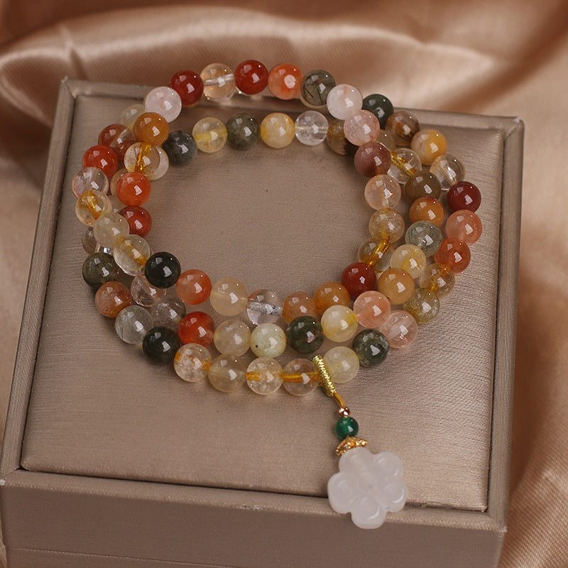 Ethnic Style Natural Color Hair Crystal Multi-Circle Bracelet