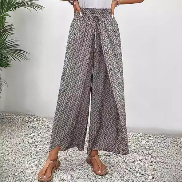 Ethnic Retro Urban Casual Loose Split Wide-leg Women's Trousers