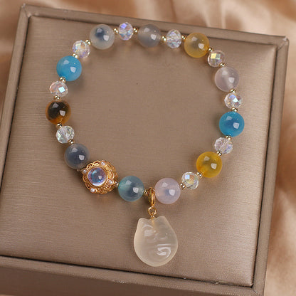 Ethnic Style Colorful Heart Agate Bracelet