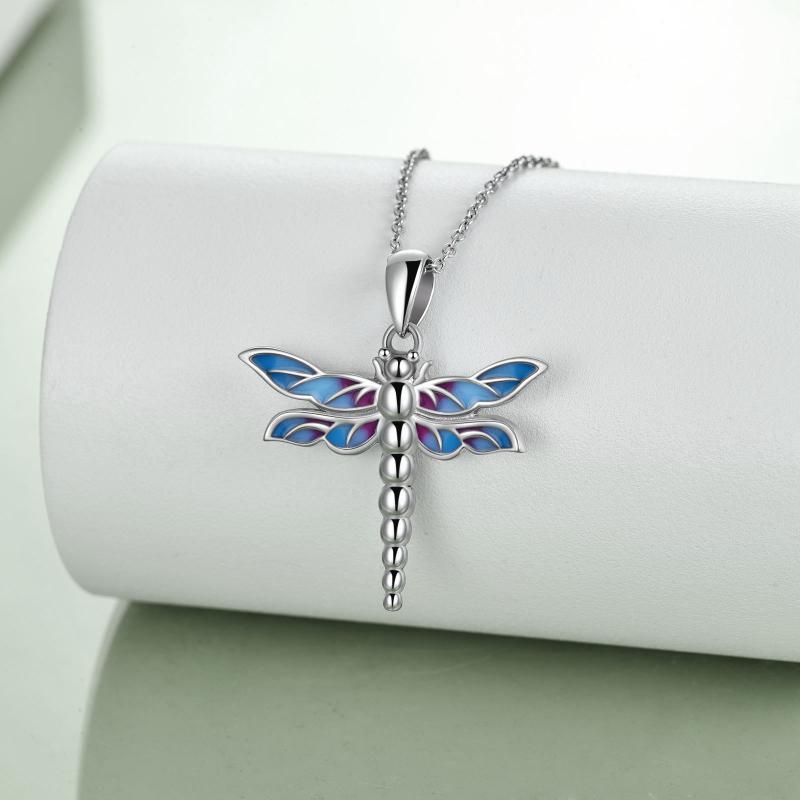 Sterling Silver Dragonfly Urn for Ashes Opal Dragonfly Cremation Necklace Jewelry