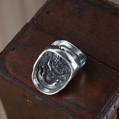 Male Domineering Exaggerated Retro Dragon Ring