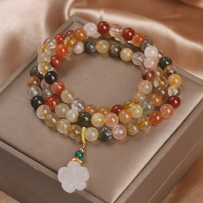 Ethnic Style Natural Color Hair Crystal Multi-Circle Bracelet