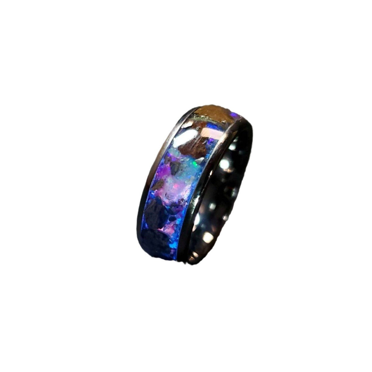 Tungsten Steel Full Photoelectric Black Ring