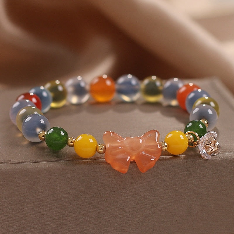 Heart Agate Bracelet Female Sweet Salt Source Bow