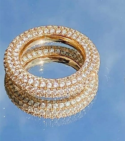 Full Rhinestone Zircon Ring Micro-inlaid Trendy Female Ring