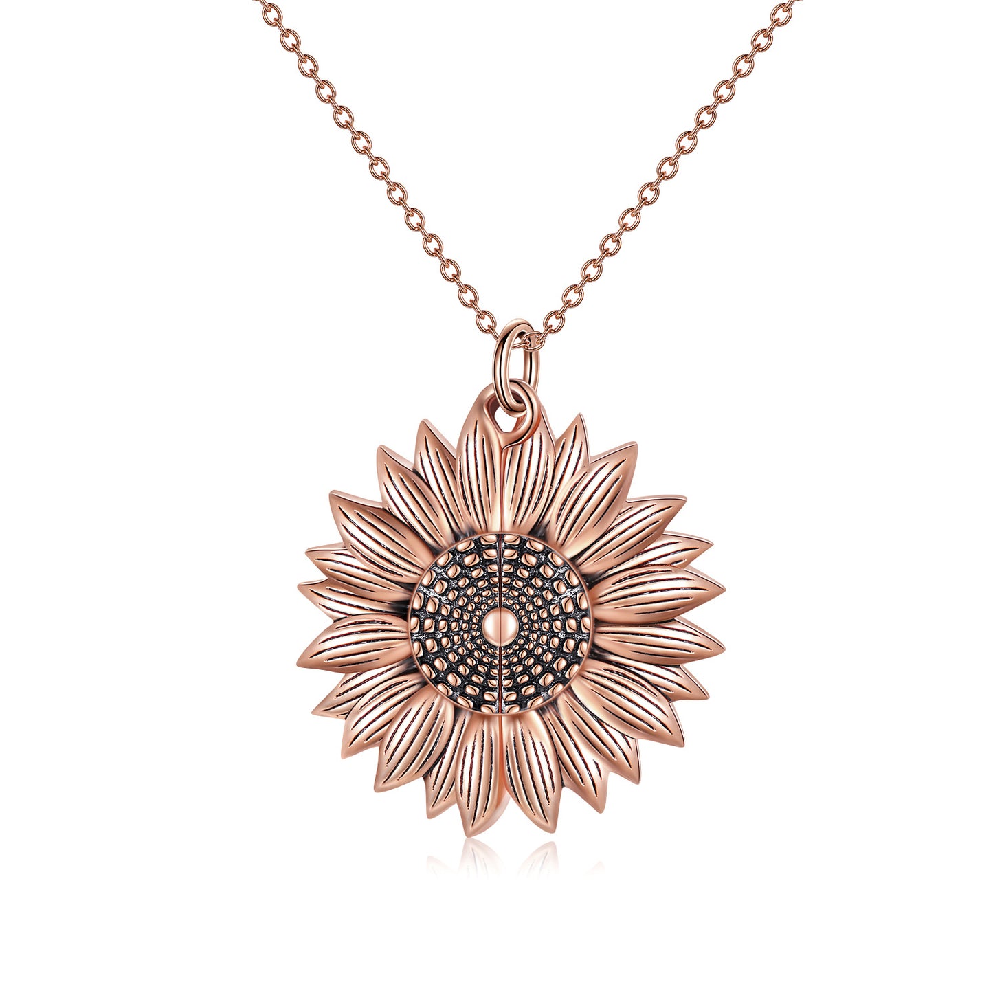 925 Sterling Silver Sunflower Photo Locket Necklace You Are My Sunshine Engraved Pendant