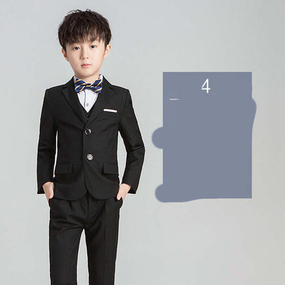 Children's Suit Boys Solid Color Flower Girl Dress  Catwalk Performance Clothing