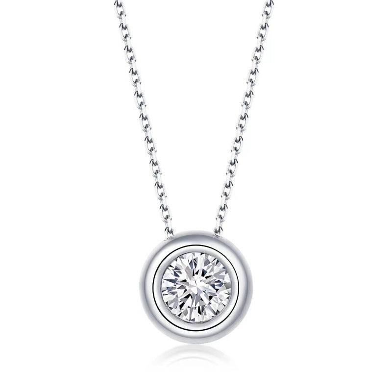 Karat Moissanite Necklace S925 Sterling Silver Pendant