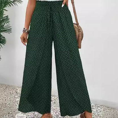 Ethnic Retro Urban Casual Loose Split Wide-leg Women's Trousers