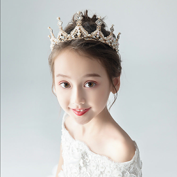 Princess Girl Diamond Crown Crystal Headband Childrens Hair Accessories Birthday Photo