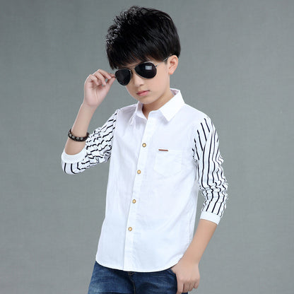 Children's Shirt Long-sleeved Autumn Casual Children's Striped Autumn Shirt