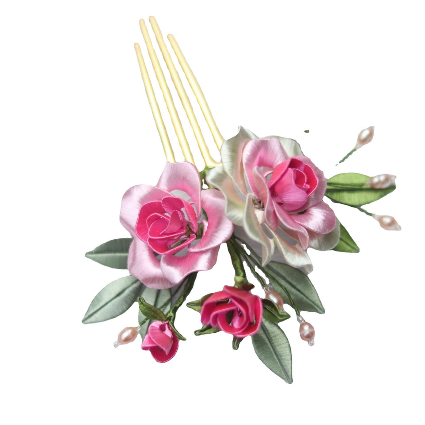 Twisted Flower Curling Gradient Peony Camellia Hair Comb