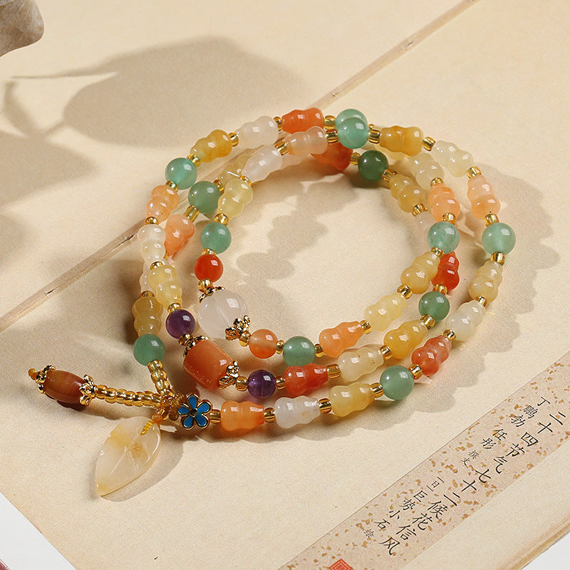 Ethnic Style Natural Jinsi Jade Bracelet Xinjiang Cinnabar Jade