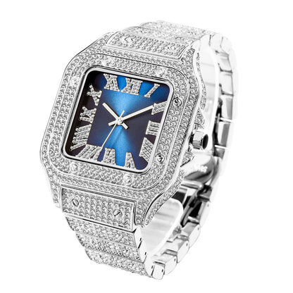 Fashion Hip Hop Diamond Full Diamond Square Men's Watch