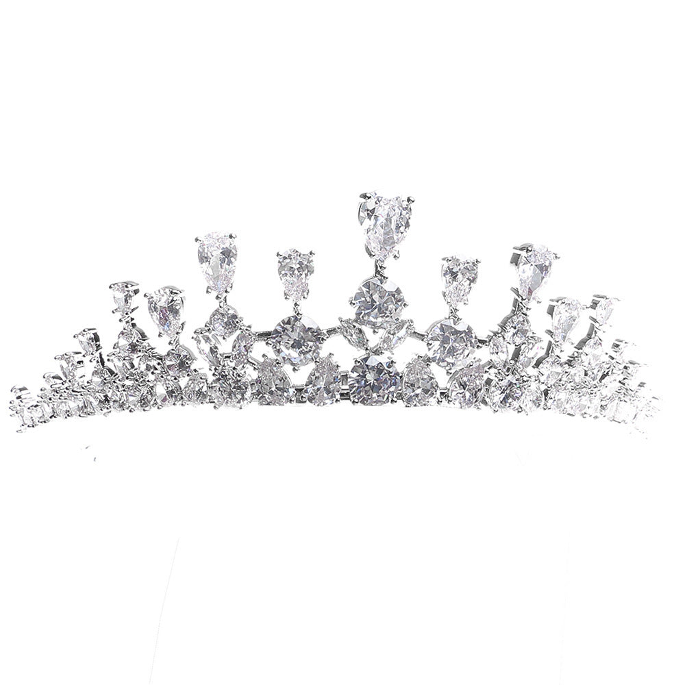 Korean High-end Zircon Crown Bridal Headwear