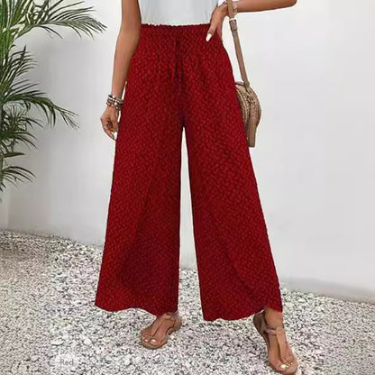 Ethnic Retro Urban Casual Loose Split Wide-leg Women's Trousers