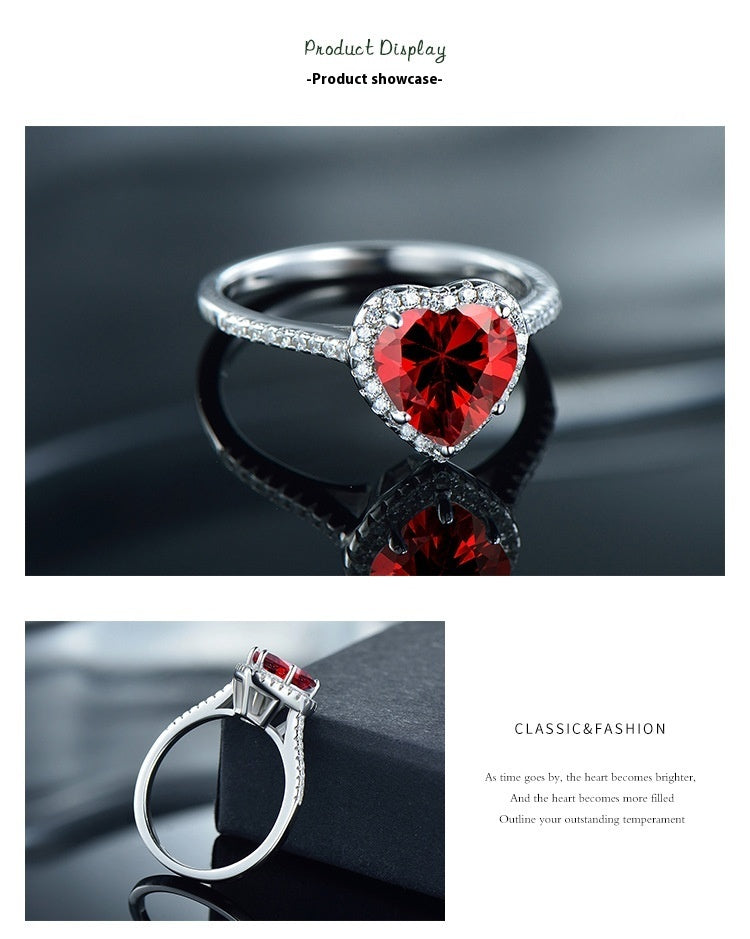 S925 Silver Ring For Female European And American Diamond Love