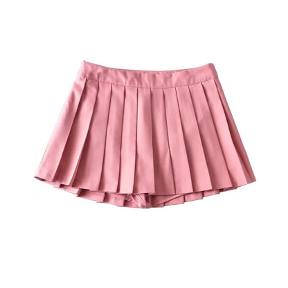 Girl's Pleated Skirt Women's Summer Short Skirt Korean Style High Waist Suit Draping Anti-exposure A- Line Skirt