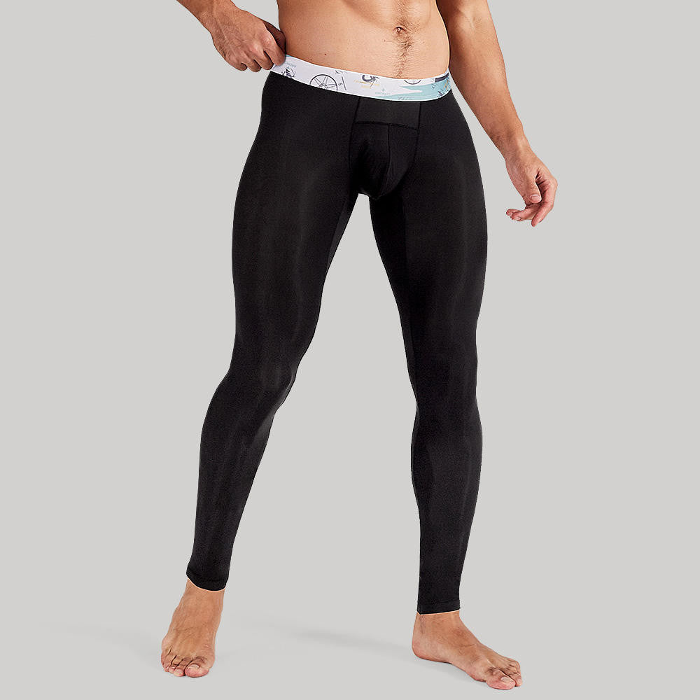 Seamless Men Tight Ice Silk Thin Leggings