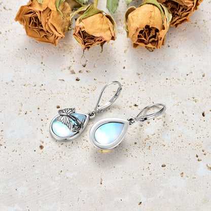 Butterfly Leverback Earrings 925 Sterling Silver Butterfly Moonstone Earrings For Women