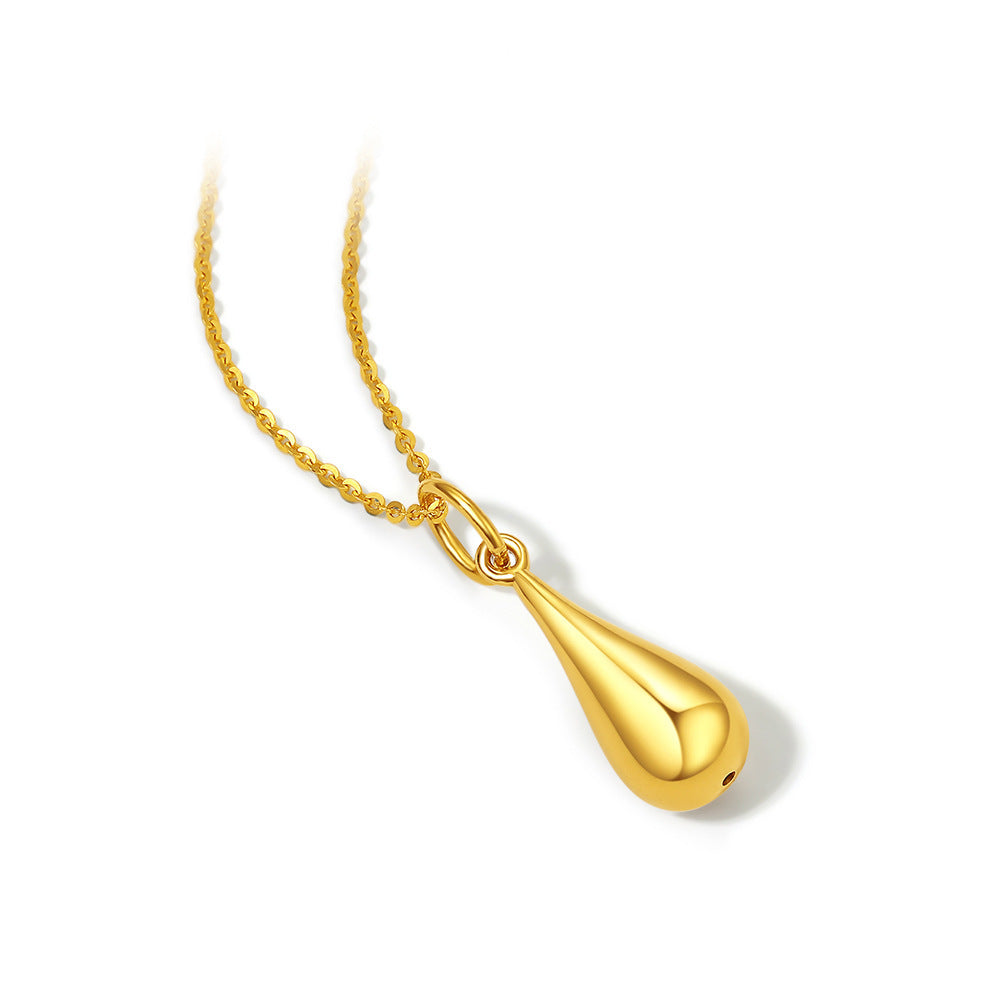 Women's 18K Water Drop 3D Pendant Necklace