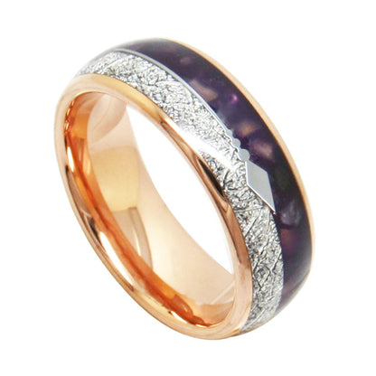 WRY Tungsten Gold Couple Rings Full Electric Rose Gold Purple Lapis Lazuli Silver Wire Clip Silver Arrow