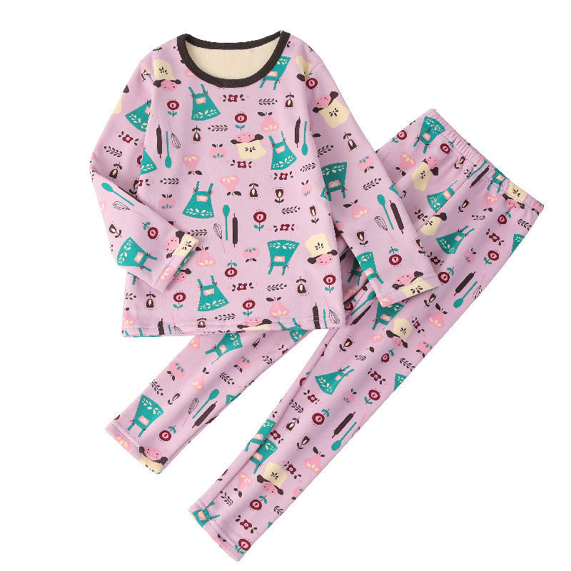 Children's Thermal Underwear Suit Fleece-lined Thickened