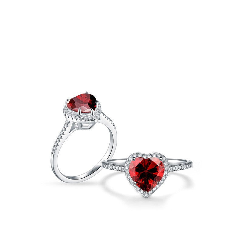 S925 Silver Ring For Female European And American Diamond Love