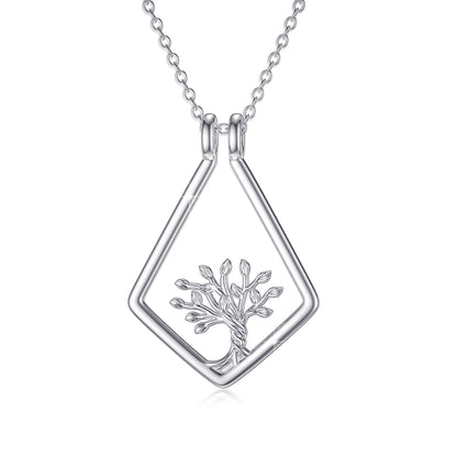 Tree of Life Ring Holder Pendant Necklace in 925 Sterling Silver