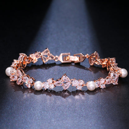 European And American Affordable Luxury Fashion Pearl Zircon Bracelet