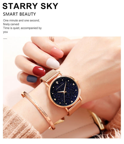 Women's Waterproof Starry Simple Quartz Watch