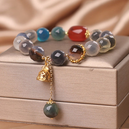 High-grade Natural Sugar Heart Agate Bracelet Women's Light Luxury