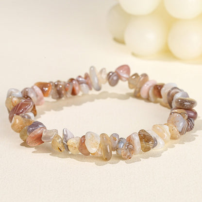 Natural Crystal Agate Colorful Gravel Stretch Bracelet