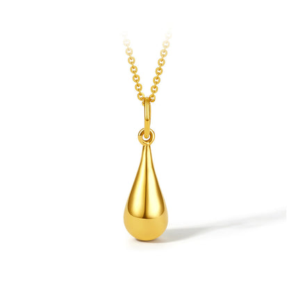 Women's 18K Water Drop 3D Pendant Necklace