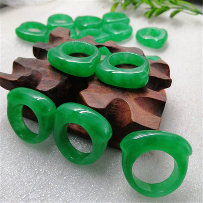 Myanmar Dry Green Jade Saddle Jade Ring