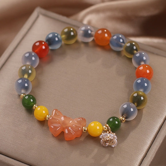 Heart Agate Bracelet Female Sweet Salt Source Bow