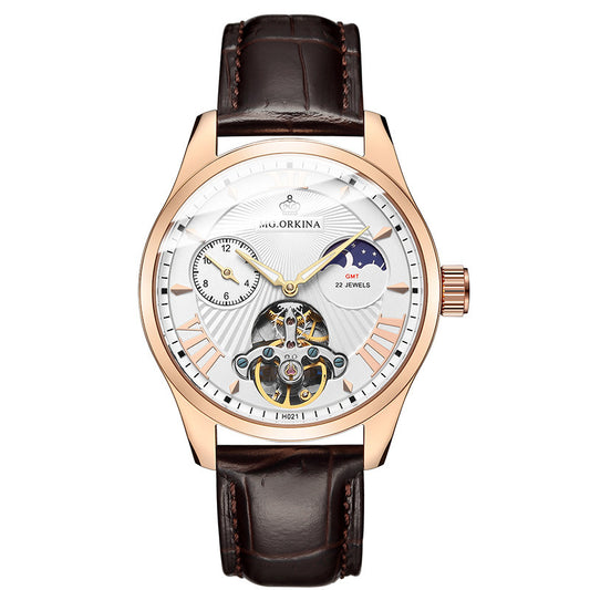 Men's Fashion Simple Leisure Tourbillon Automatic Mechanical Watch