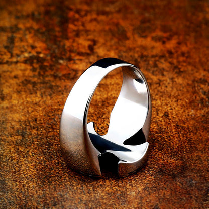 Vintage Cross Simple Titanium Steel Ring