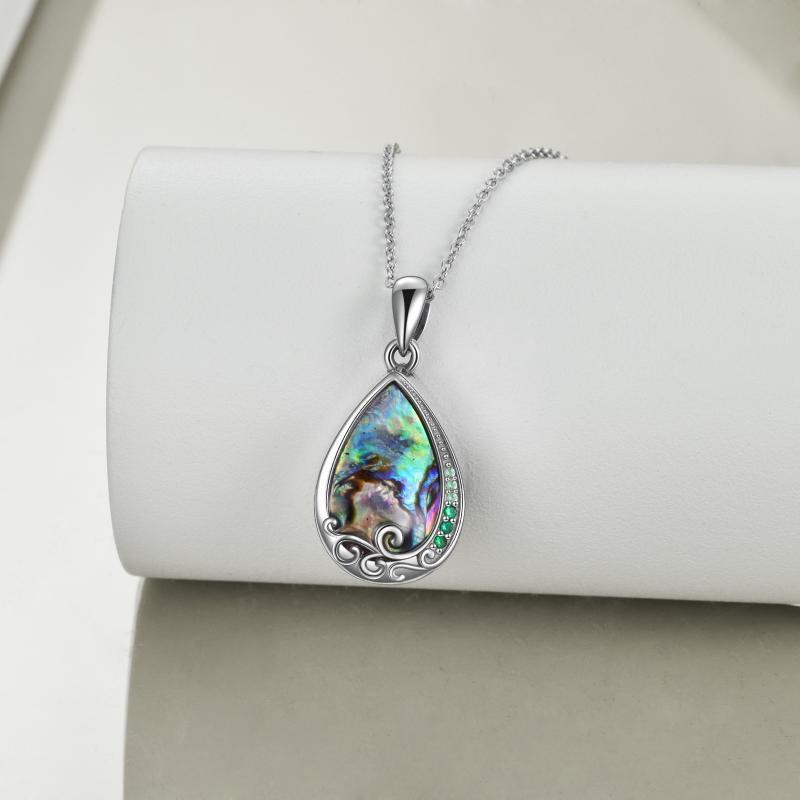 925 Silver Teardrop Urn Necklace for Ashes Retro Silver Necklace for Lover